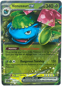 Thumbnail for Venusaur ex hp340 grass-type ability tranquil flower danerous toxwhip 150 001/142 stage 2