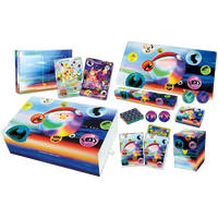 Inhoud van de Japanse Pokémon 30th Celebration Futuristic Box met verzamelaccessoires en kaarten.