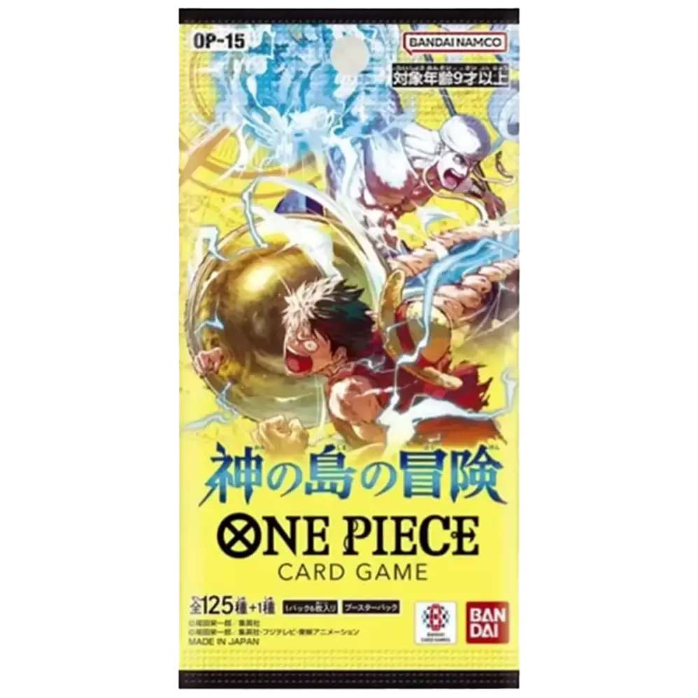 Bandai Namco One Piece Card Game OP-15 Adventure on KAMI’s Island booster pack Japans voorkant