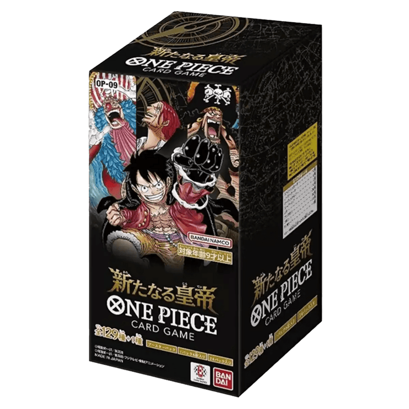 Japanische One Piece OP-09 Emperors in the New World-Boosterbox, geschlossene Verpackung.