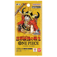 Japanese One Piece OP-17 The World’s Strongest Warriors booster pack, front view.