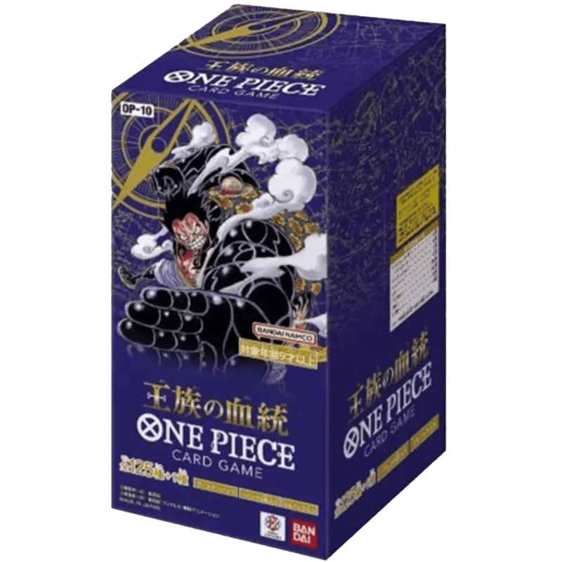 Japanische One Piece OP-10 Royal Blood-Boosterbox, geschlossene Verpackung.