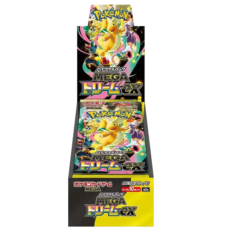 Japanische Pokémon Mega Dream ex M2A-Boosterbox, als offenes Display.